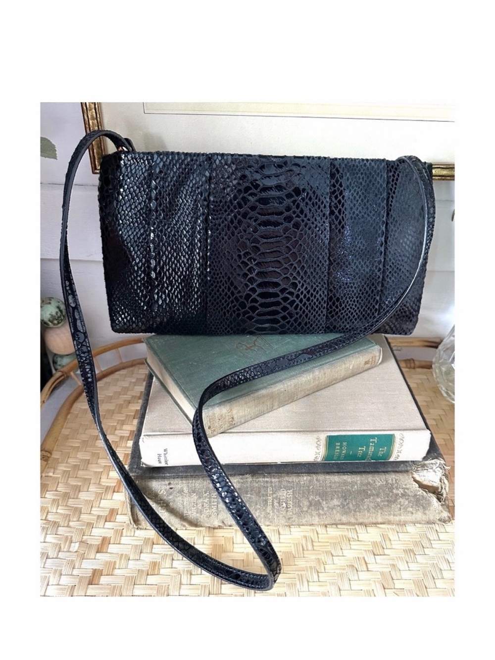 Michael Kors Black Python Embossed Crossbody - Picture 2 of 8